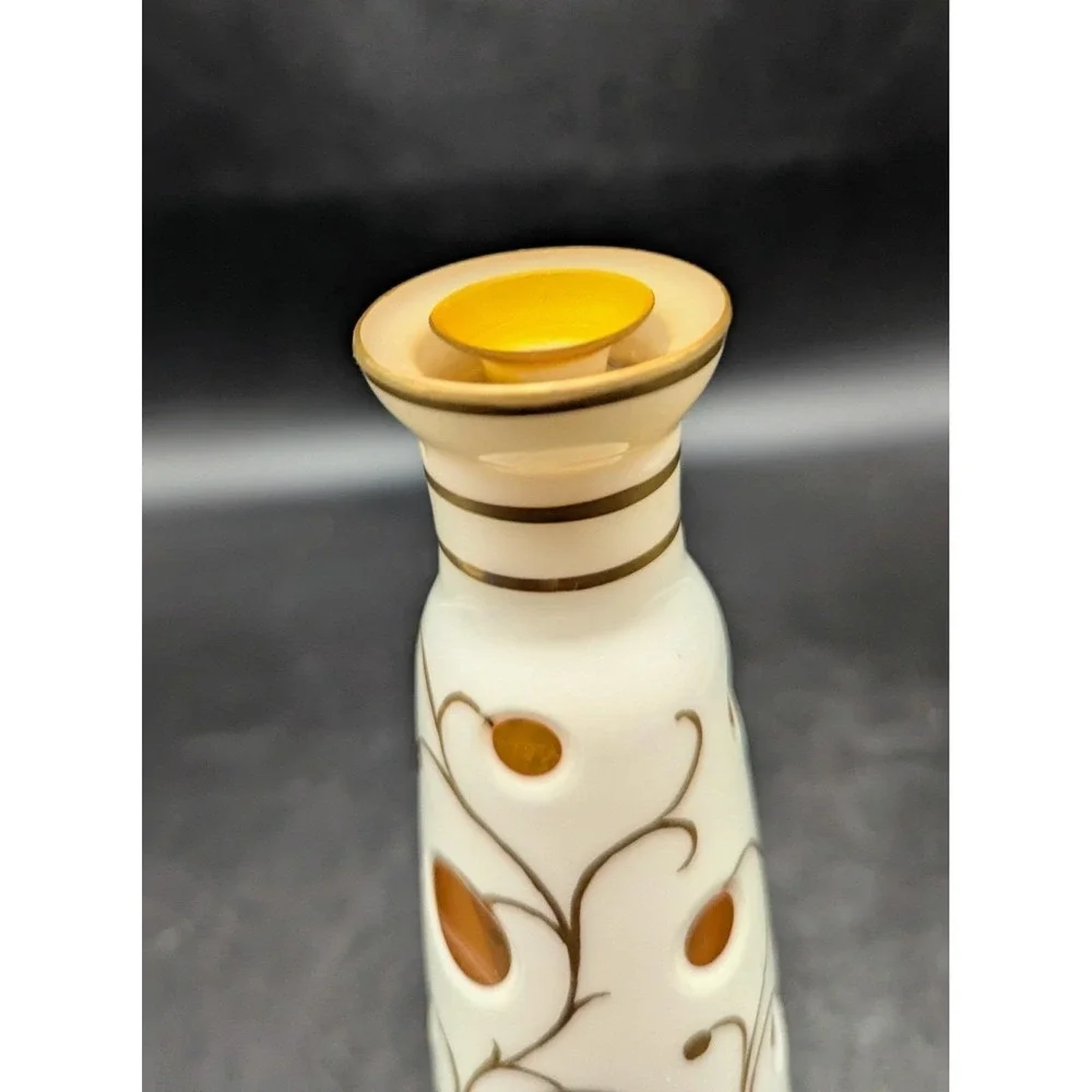 Vintage‎ German Bohemian Amber Cased Glass 9